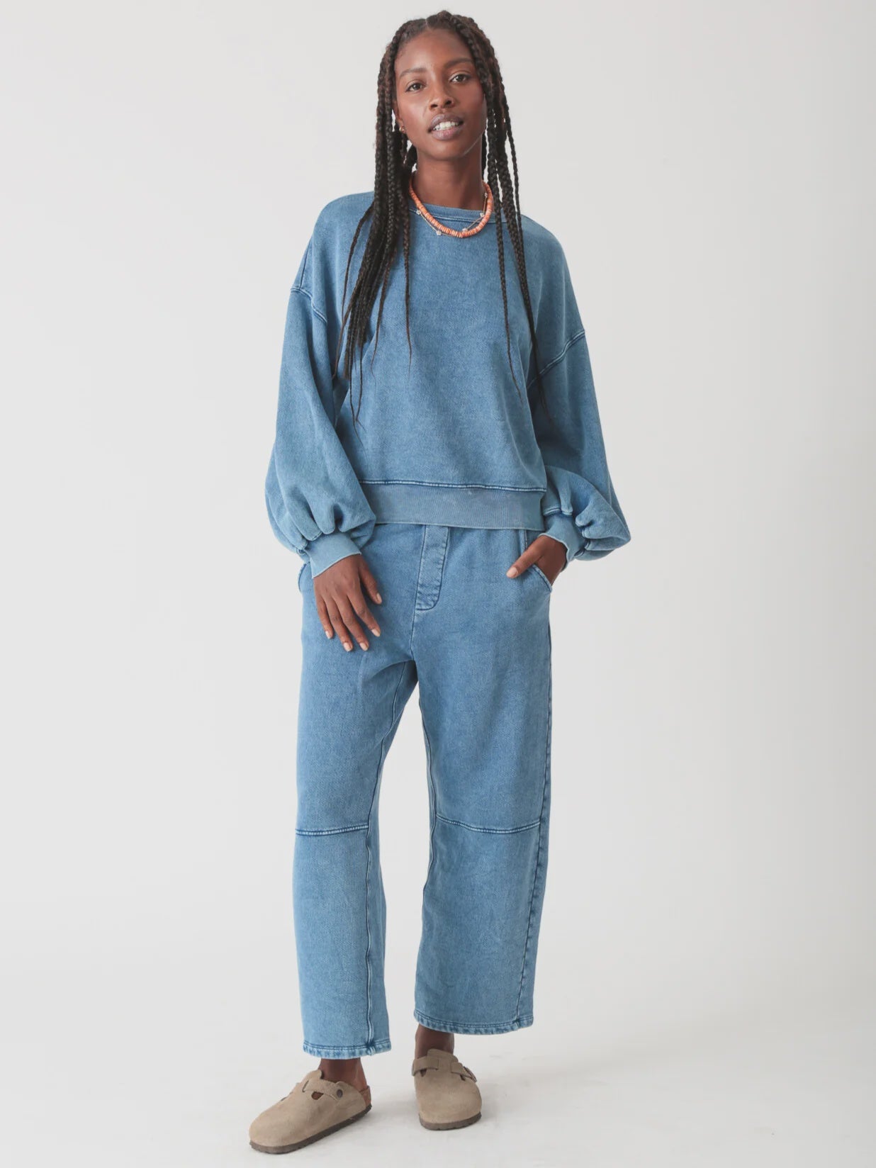BALLOON SWEATSHIRT-ACID INDIGO