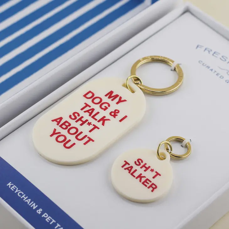 Shit Talker Keychain & Pet Tag Gift Set