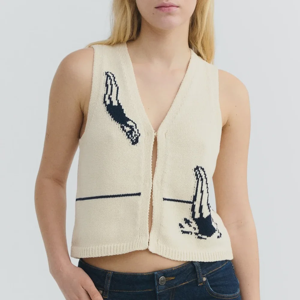 SWIMMERS ECRU ROBBIE KNITTED VEST