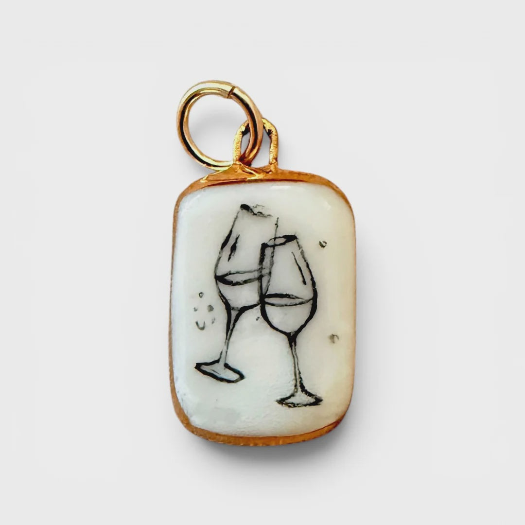 Champagne Glasses Charm
