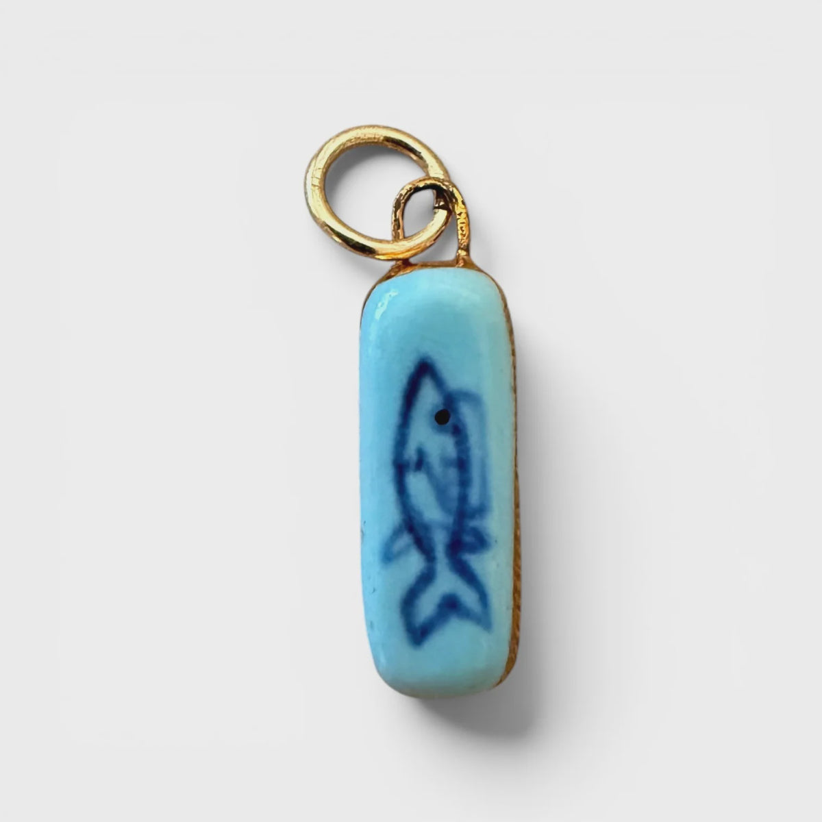 Lucky Blue Fish Charm (Blue background)