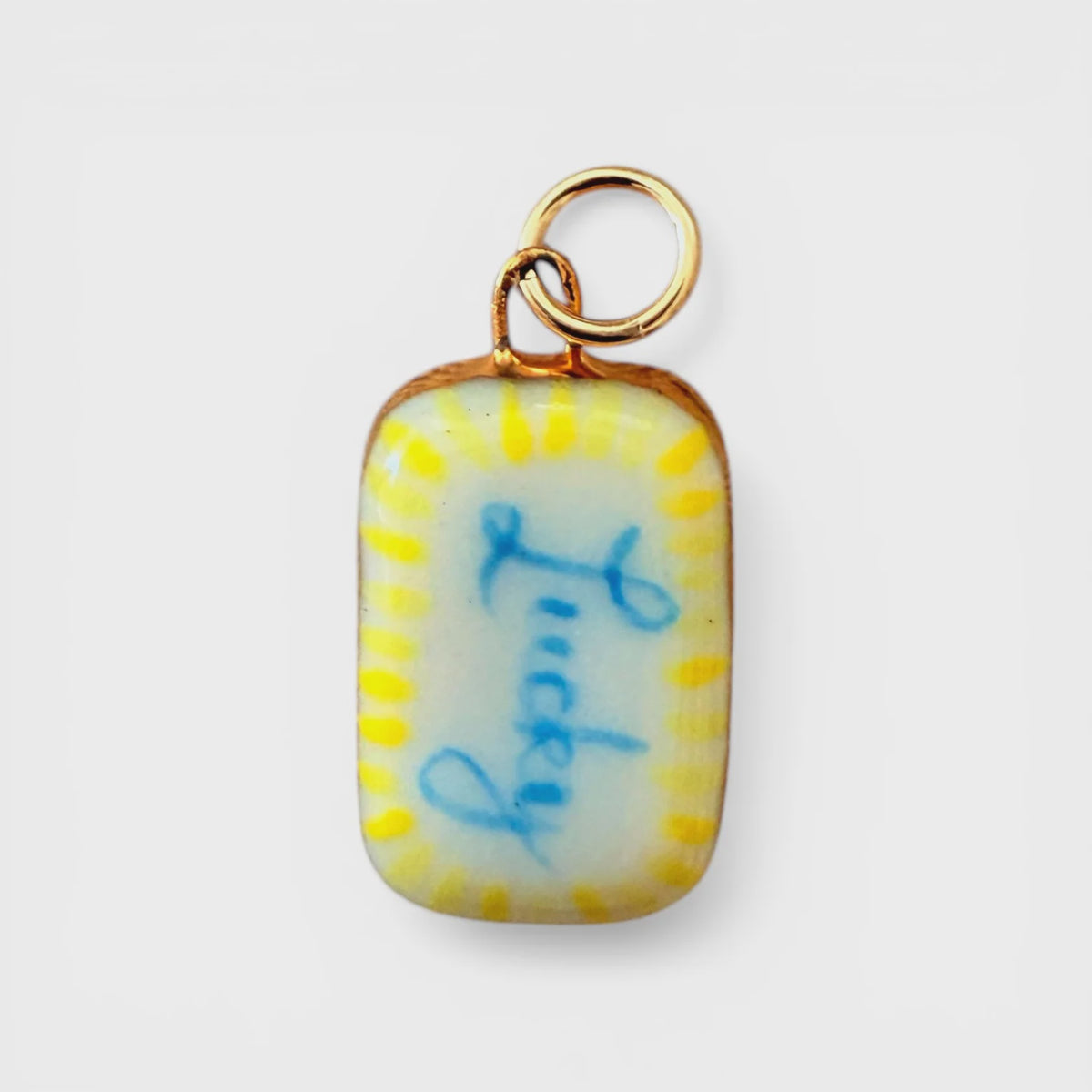 Lucky Yellow Rectangle Charm