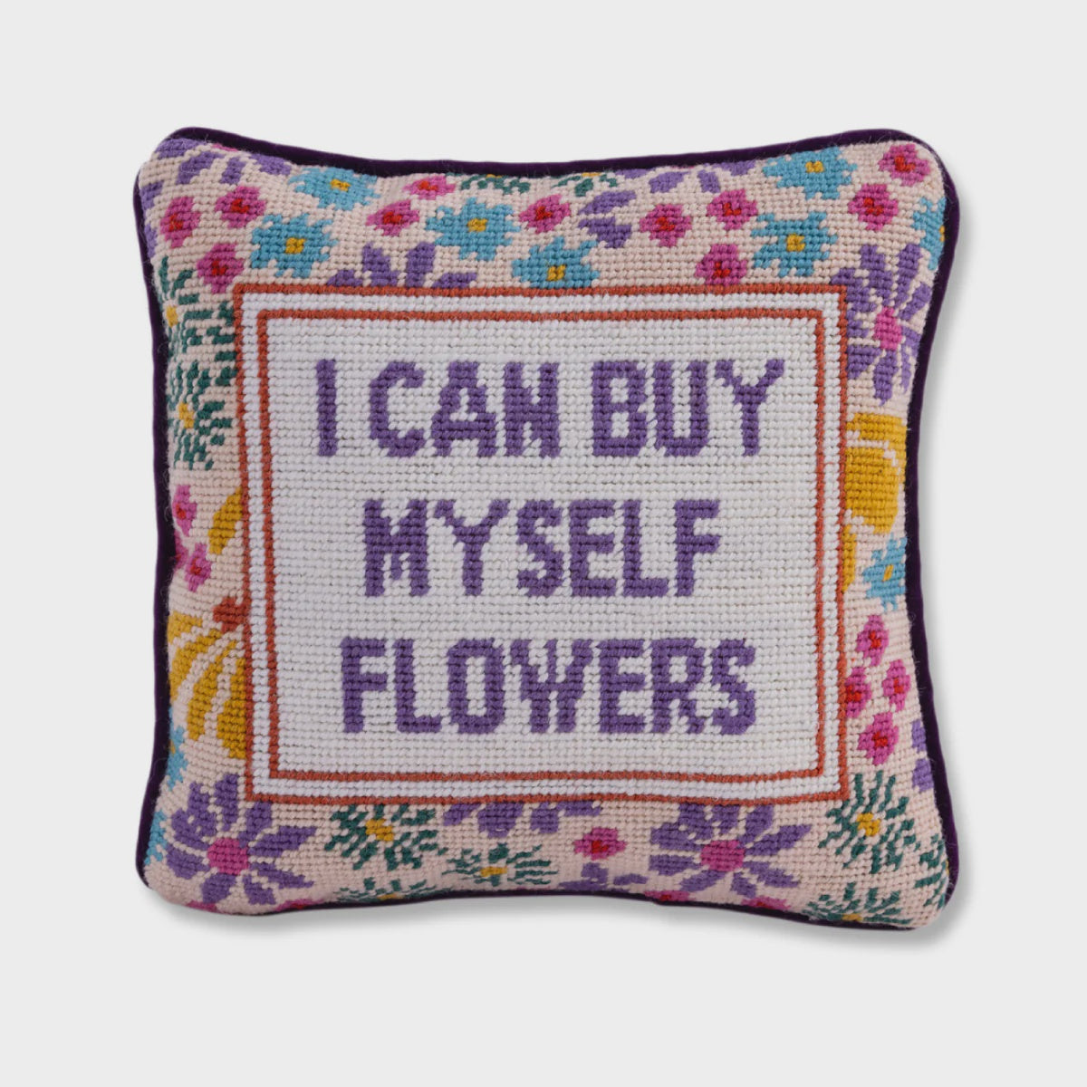 FLOWERS NEEDLEPOINT PILLOW