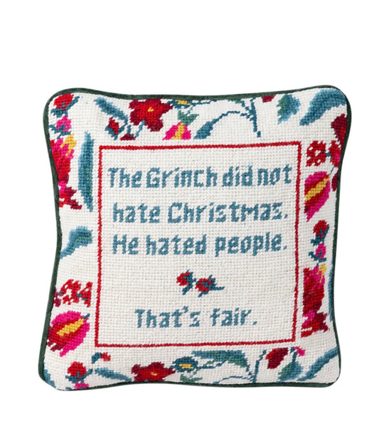 The Grinch Needlepoint Pillow