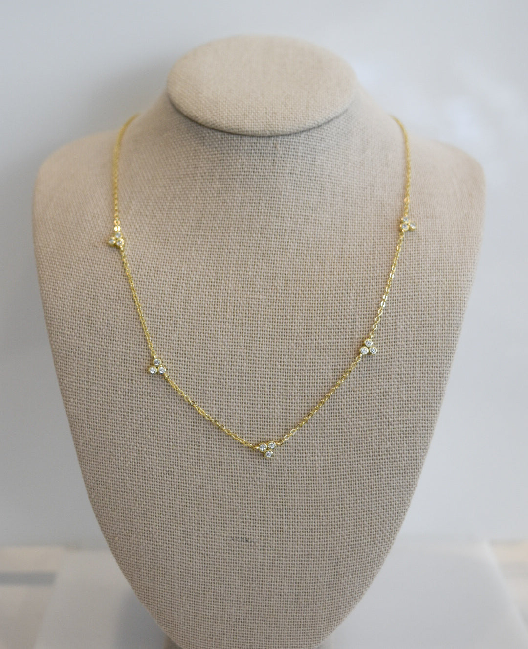 Triple Cz Gold Chain