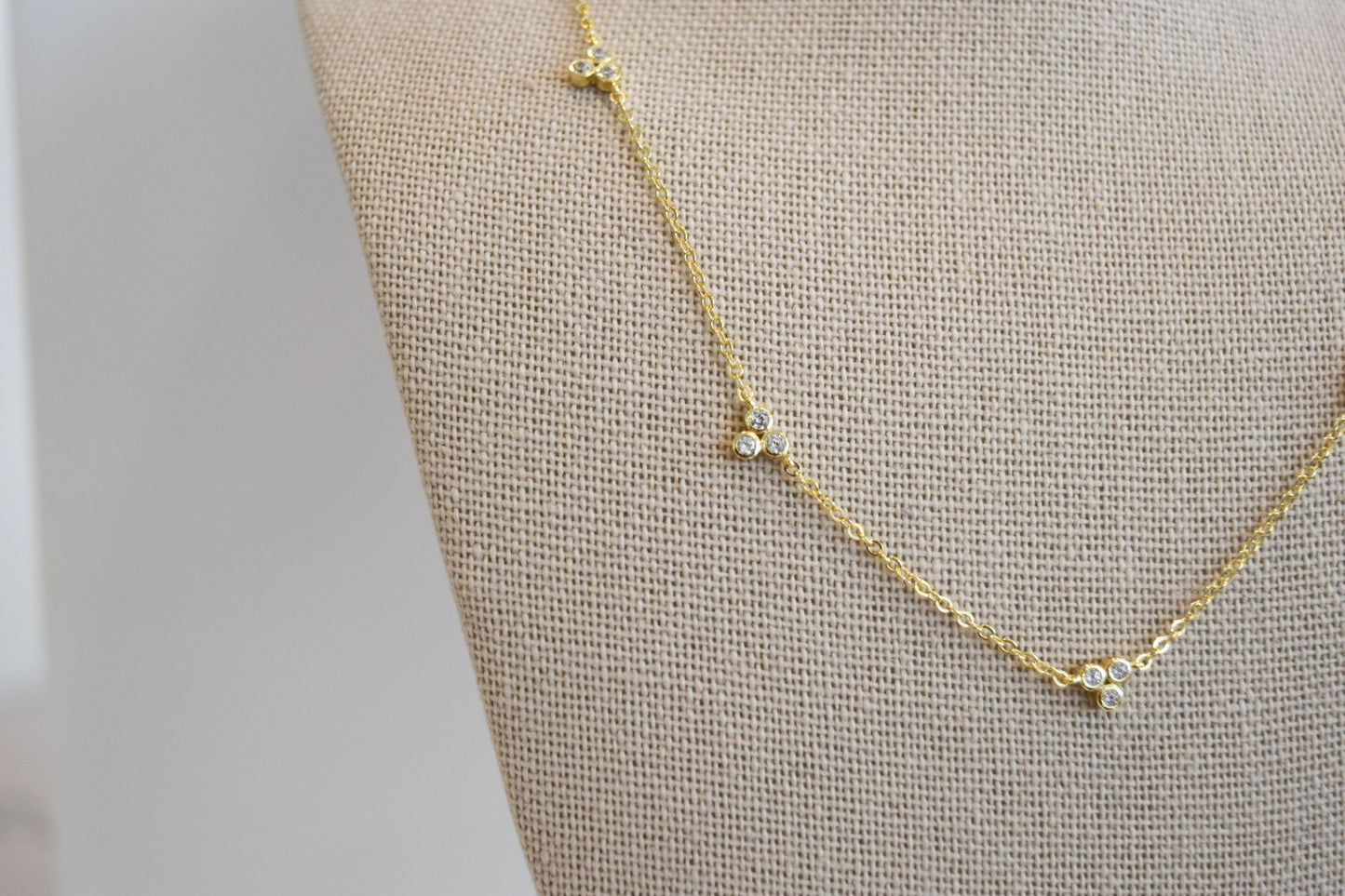 Triple Cz Gold Chain