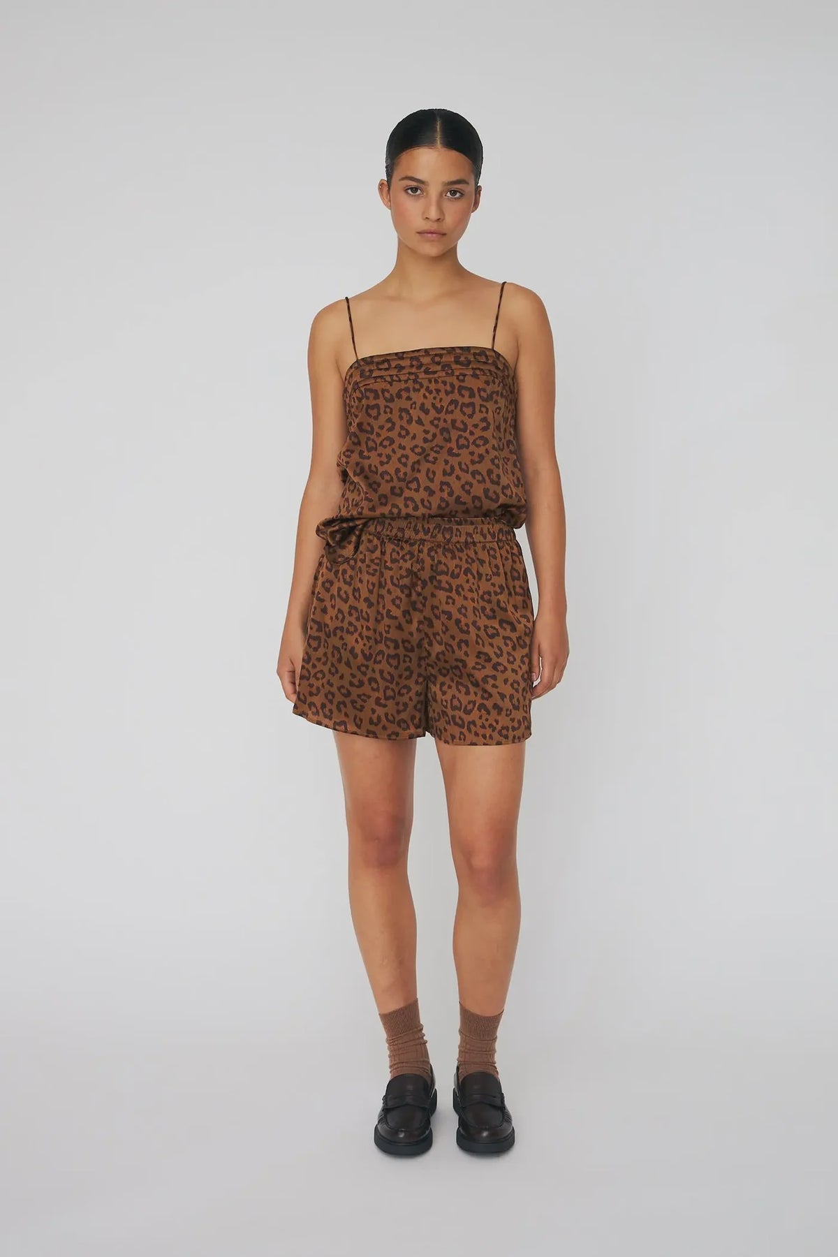 ANIMAL PRINTED SILK TOP