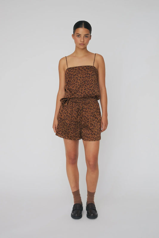 ANIMAL PRINTED SILK TOP