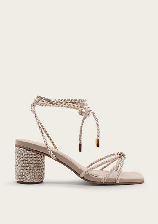 frida knotted heel with wraparound ankle strap