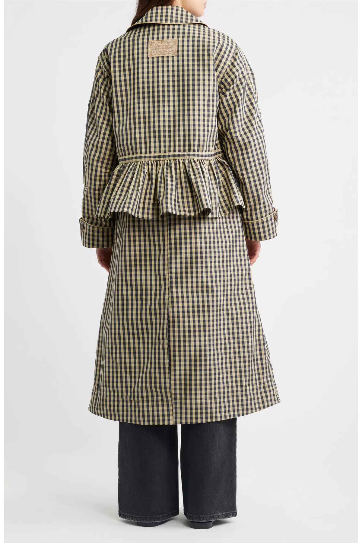 MYRTLE TRENCH COAT- NAVY GINGHAM