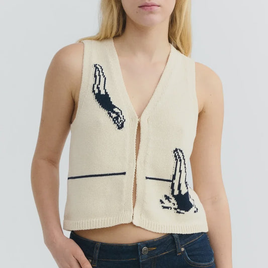 SWIMMERS ECRU ROBBIE KNITTED VEST