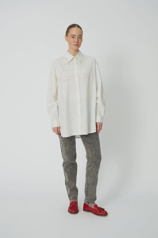 LOOSE SHIRT WITH EMBROIDERY ANGLAISE