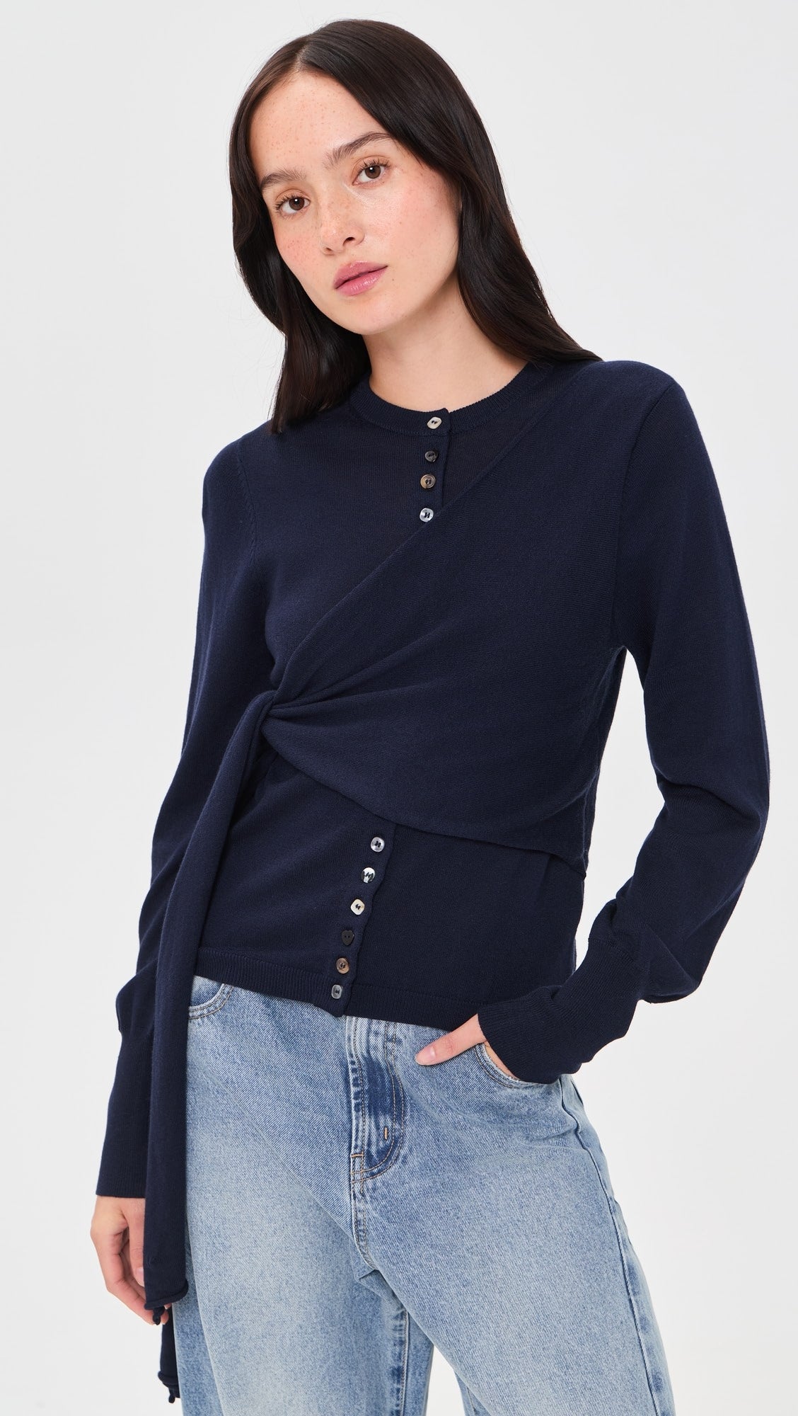 VENNA WRAP CARDIGAN-GREY