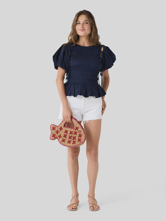 BECCA MULTI WAY BLOUSE-NAVY