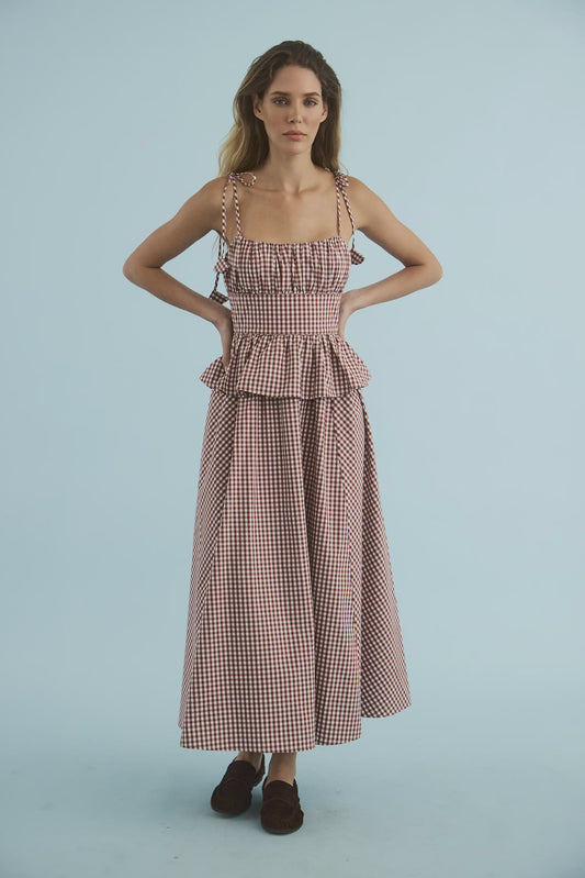 BETSY DRESS COTSWOLD RUST