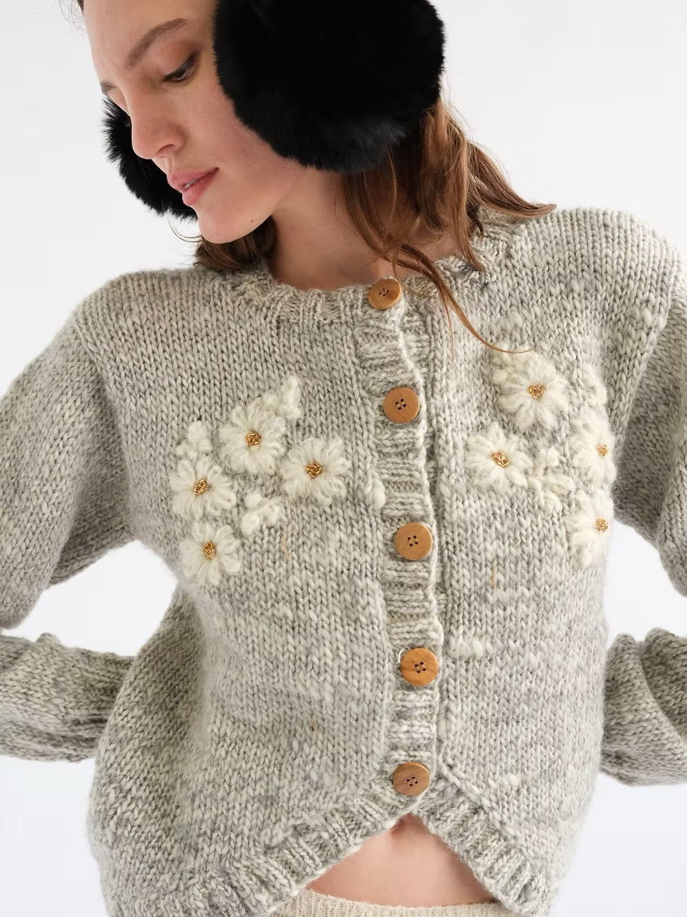 CARAMELLA HAND EMBROIDERED CARDIGAN