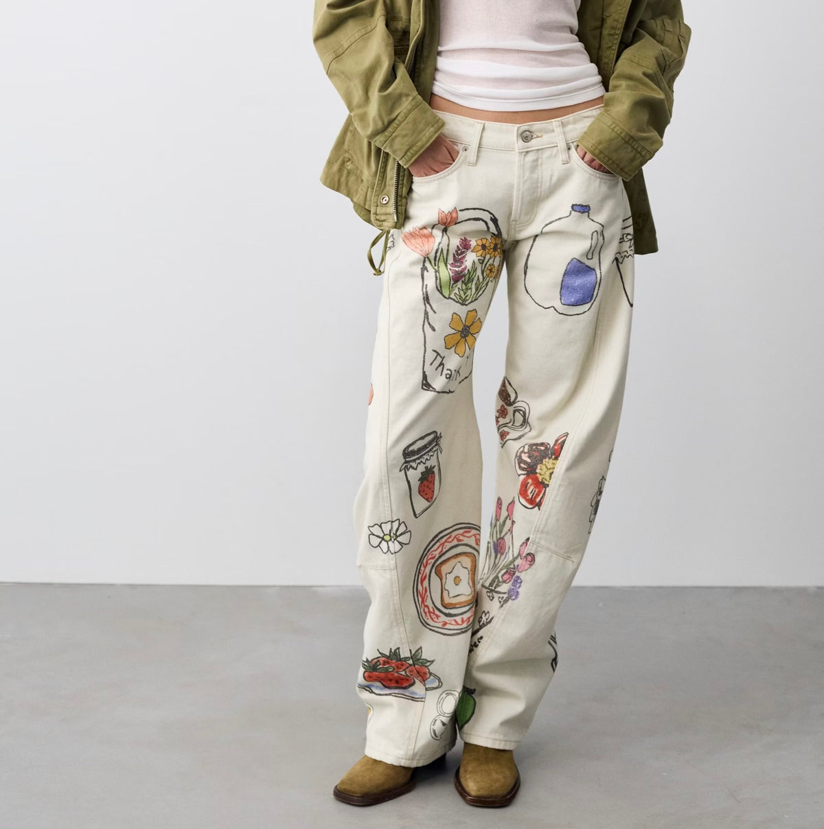 Fable Low Rise Printed Jean / TOFU COMBO