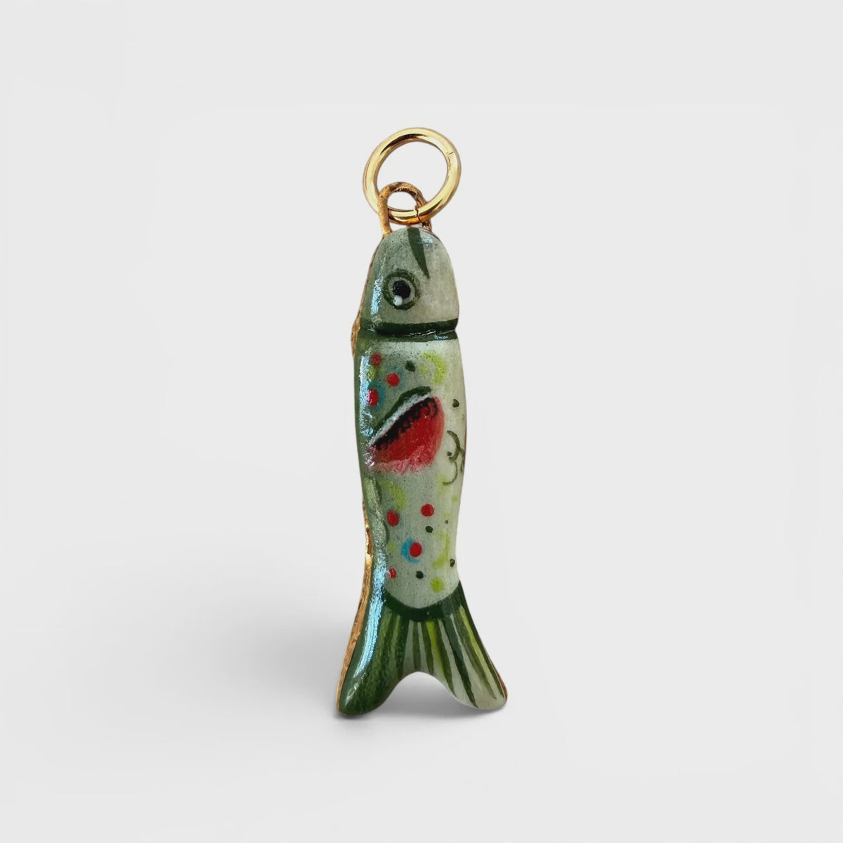 Green Rainbow Fish Charm