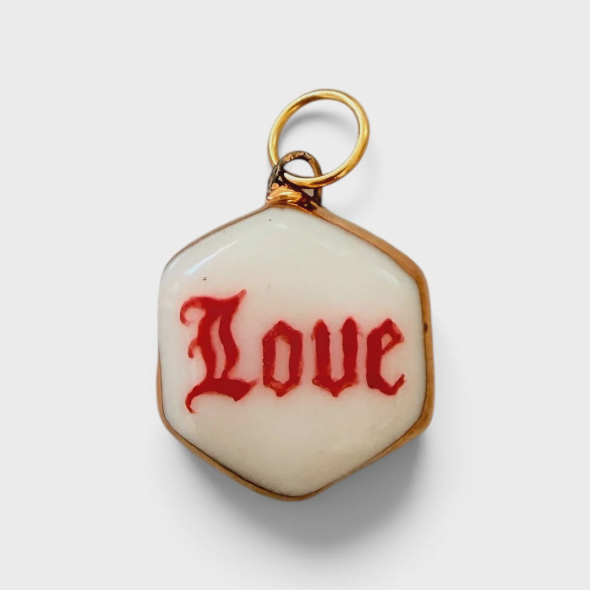 Love Old English Hexagon - Red