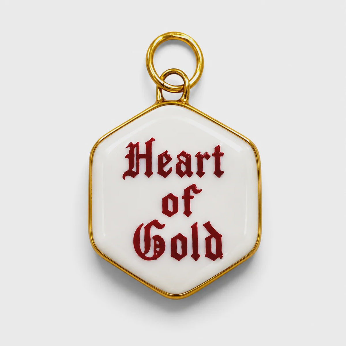 Heart of Gold - Old English Hexagon ( red)