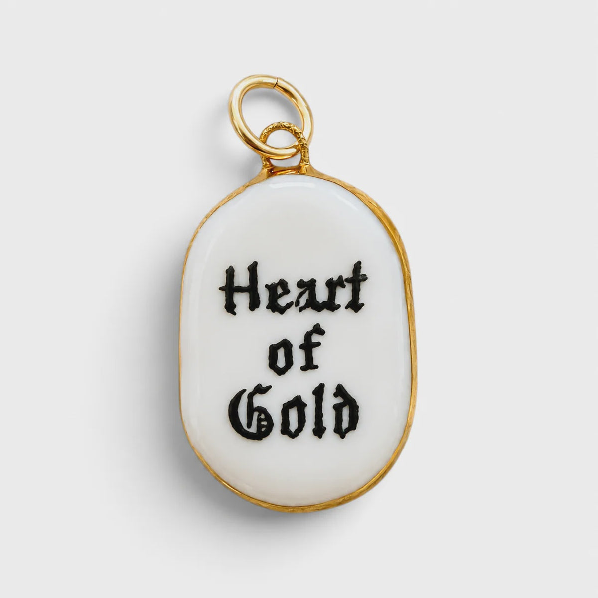 Heart of Gold - Old English Large Oval (black)
