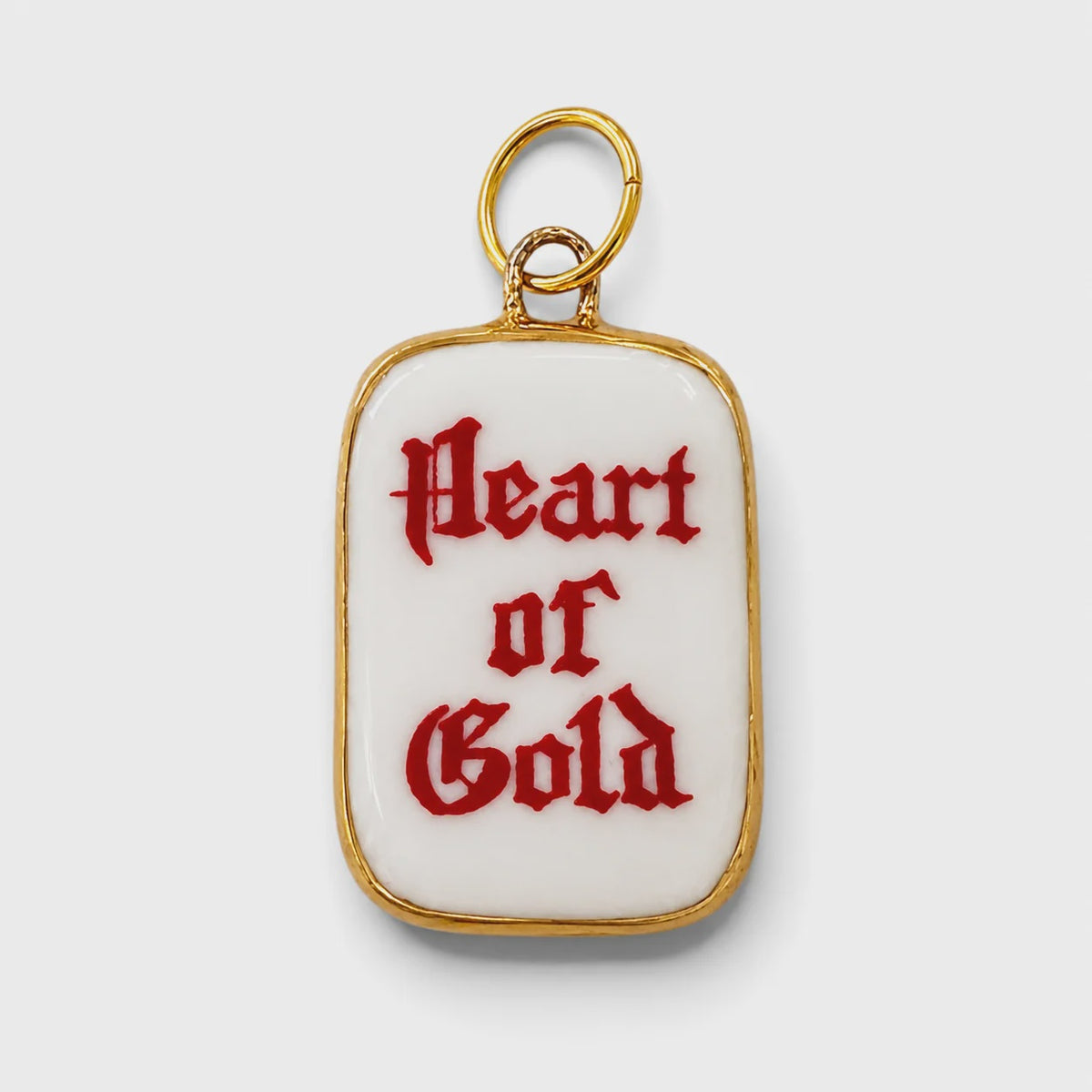 Heart of Gold - Old English  Rectangle (red)