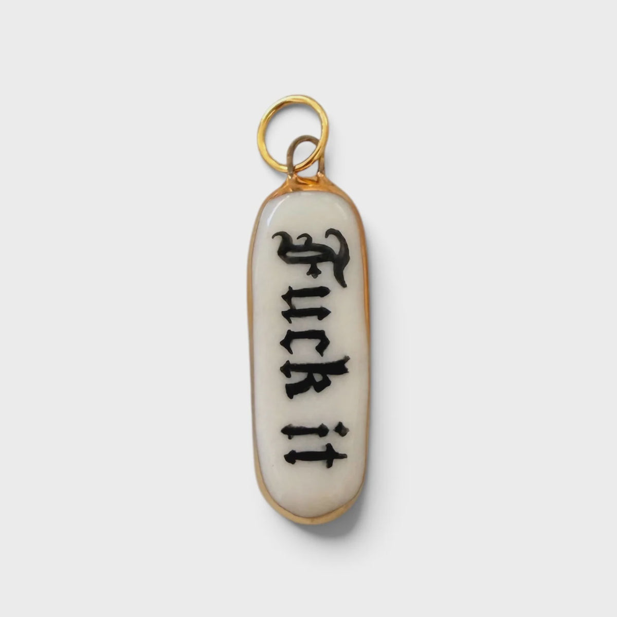 Fuck it - Old English Bar Charm (black)