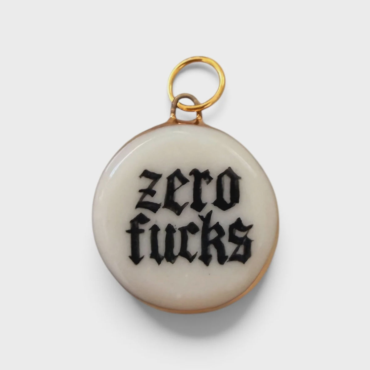 Zero Fucks - Old English Circle (black)