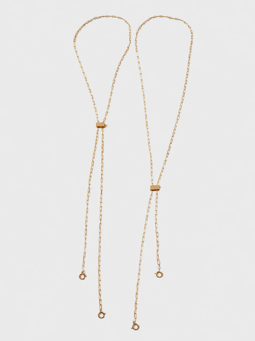 Paperclip Slider Lariat Necklace w/ double charm holders