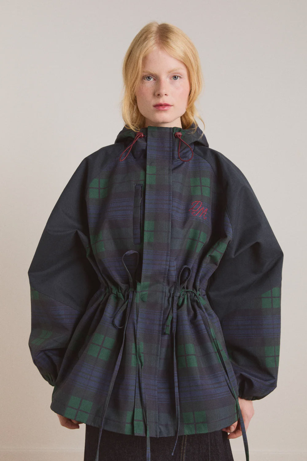 LIU RAINCOAT - NAVY CHECK