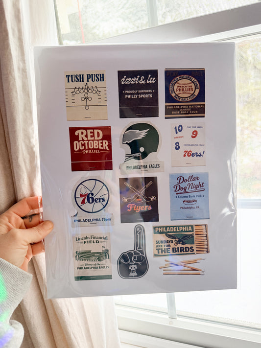 Philly Sports Matchbook print 11x14