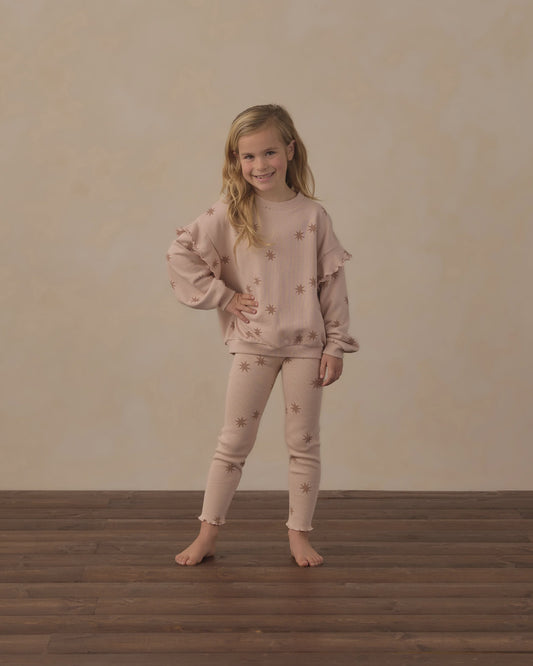 RUFFLE SWEATSHIRT- CLAY STARS