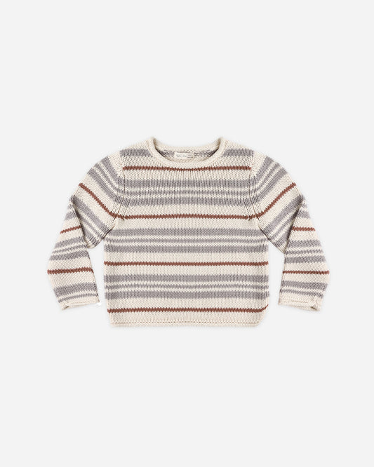 JACQUES SWEATER DUSTY BLUE STRIPE