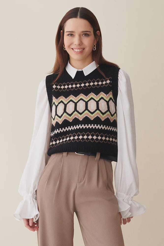 Eliana Oversized Fairisle Vest