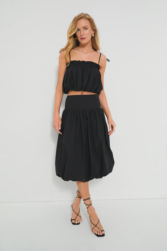 BUBBLE HEM MIDI SKIRT