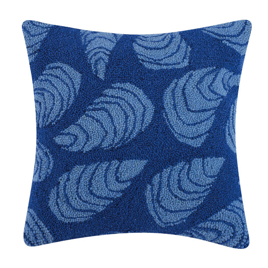Blue Mussel Hook Pillow by Kate Nelligan